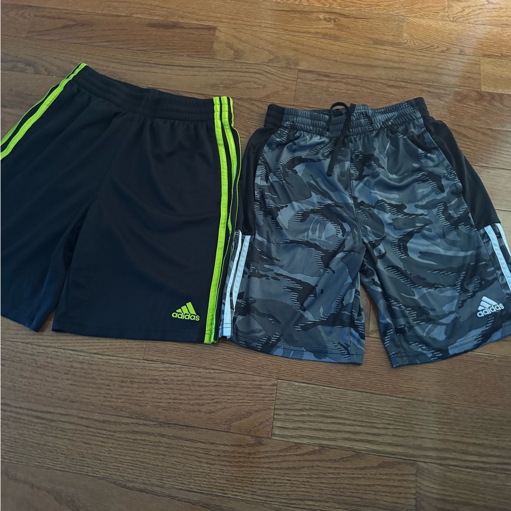 Bundle of 2 Adidas Black and grey and black and green  Athletic Shorts